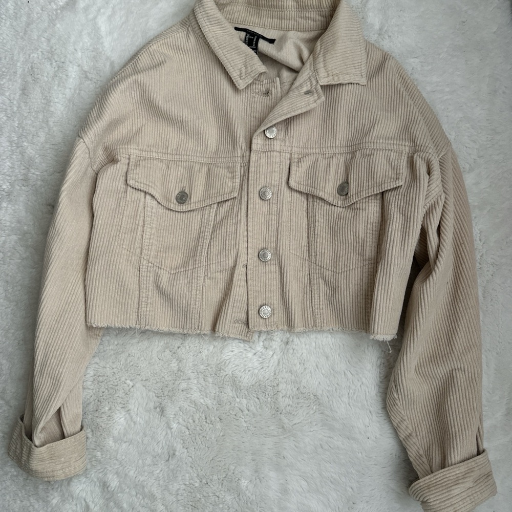 Forever 21 Beige Corduroy Jean Jacket
